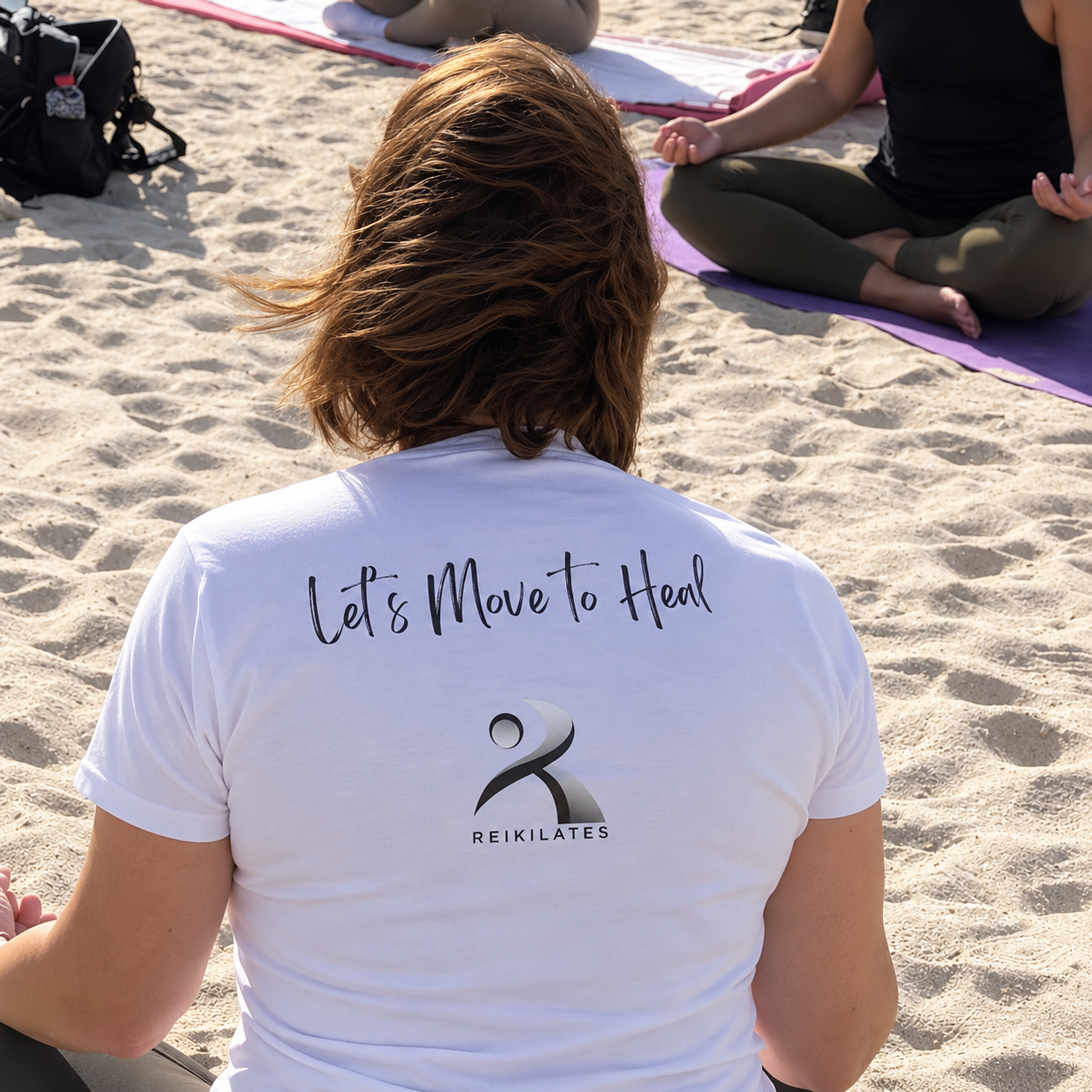 Reikilates Let's Move to Heal branded shirt