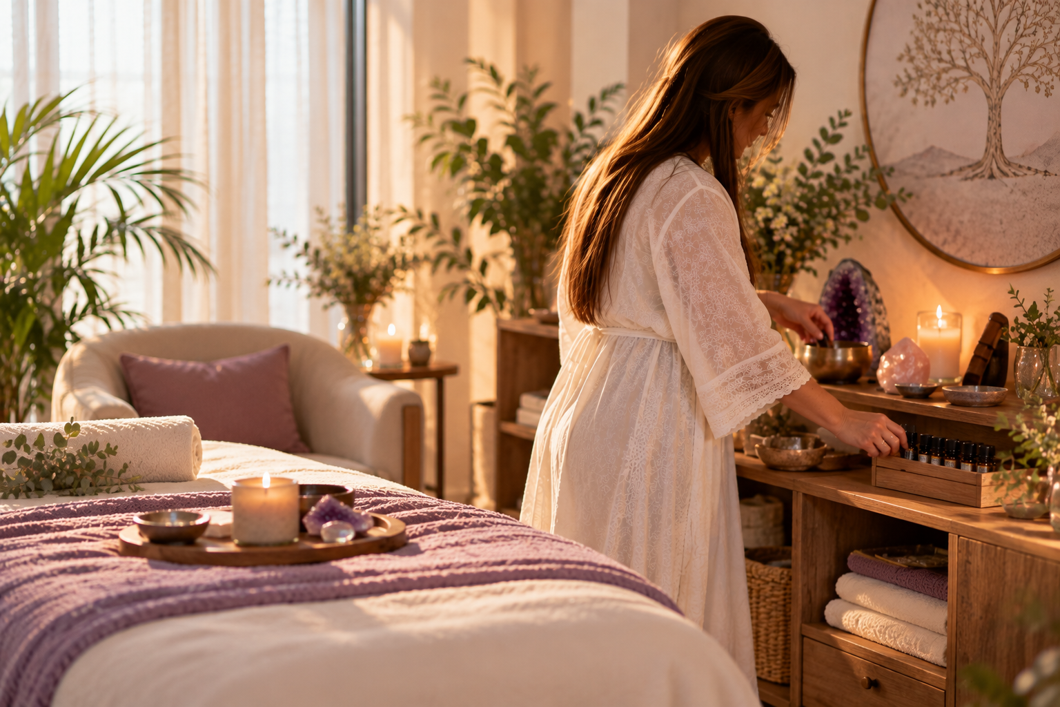 Reiki treatment space with Suha